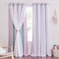 NICETOWN Nursery Curtains for Kids, Farmhouse Blackout Curtain Panels for Bedroom, Double Layer Star Hollow-Out Grommet Aesthetic Living Room Toddler Window Curtains, 2 Pcs, W52 x L84, Biscotti Beige