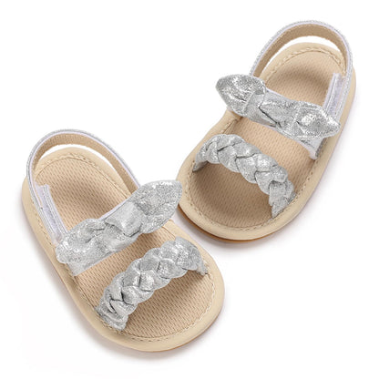Baby Girl Sandals Summer Crib Shoes Bowknot Soft Sole Infant Girls Princess Dress Flats First Walker Shoes