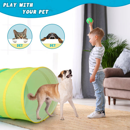 PigPigPen Pop Up Play Tunnel Tent for Toddlers Babies or Dogs, Indoor & Outdoor Toys for Kids Backyard Playset. (Red,Yellow,Blue)