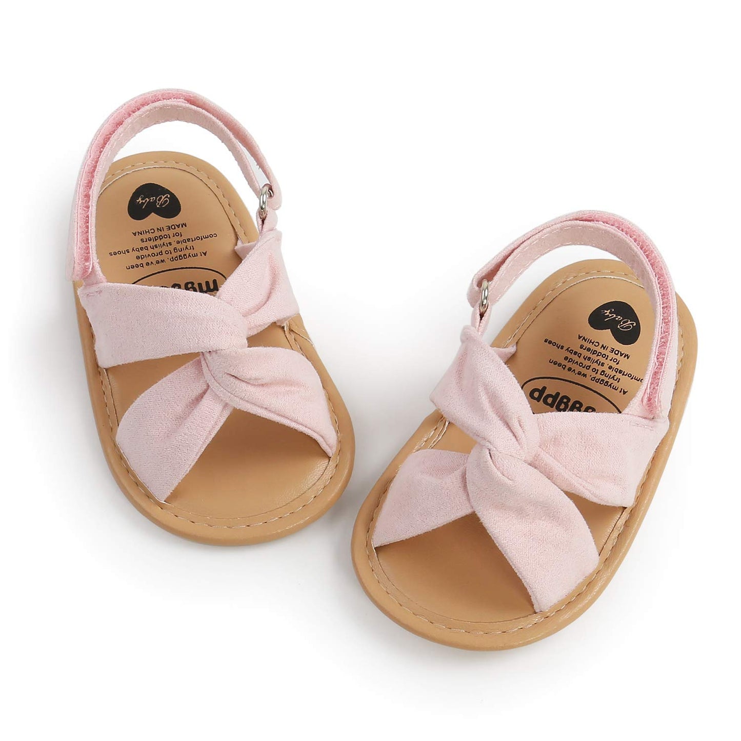 SOFMUO Baby Girls Sandals Premium Soft Sole Infant Indoor Flat Newborn Slippers Lightweight Comfort Toddler Summer Princess Dress Shoes