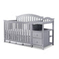 SORELLE FURNITURE Berkley Crib and Changer with Slat Panel Back Classic -in- Convertible Diaper Changing Table Non-Toxic Finish Wooden Baby Bed Toddler Childs Daybed Full-Size Nursery - White