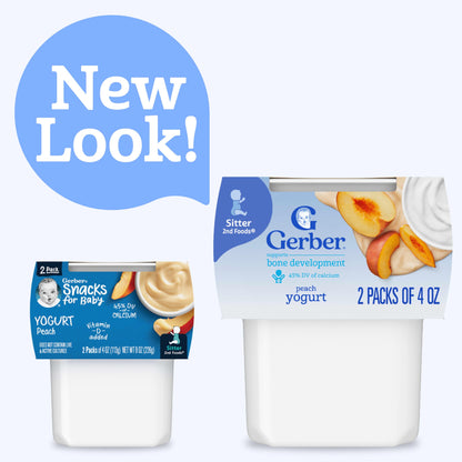 Gerber Baby Food, Yogurt Blends Snack, Banana, 2nd Foods, Baby Snacks, Baby Yogurt, Baby Food Stage 2, No Artificial Flavors or Sweeteners, No Preservatives, 4 oz Tubs (Pack of 2)