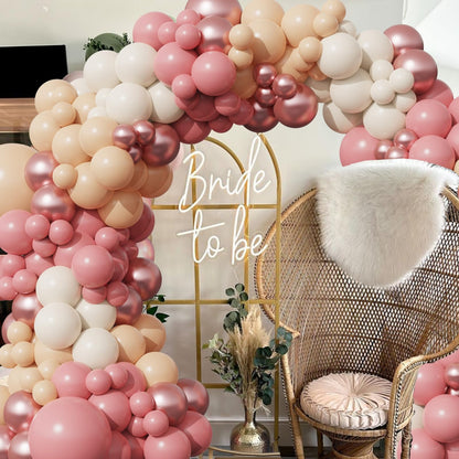183Pcs Blush Dusty Pink Rose Gold Balloon Arch Kit,Pastel Nude Boho Balloon Garland for Wedding Bridal Shower Girls Birthday Tea Party Decorations Retro Dusty Pink Wedding Decors