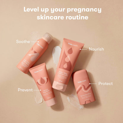 Frida Mom Pregnancy Skincare Set, Body Relief for Stretch Marks, Dry Skin, Swelling, & Chafing - 4pk Set