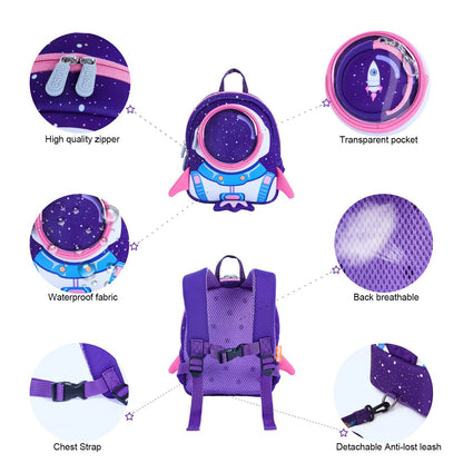 yisibo Rocket Toddler Backpack with Leash,3-6 Years Anti-lost Kids Backpack,Children Backpack for boys girls