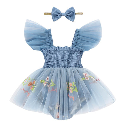 Baby Girl Clothes Infant Tulle Romper Ruffe Sleeveless Bodysuit Baby Girl Outfits Infant Girl Dress 0-18M
