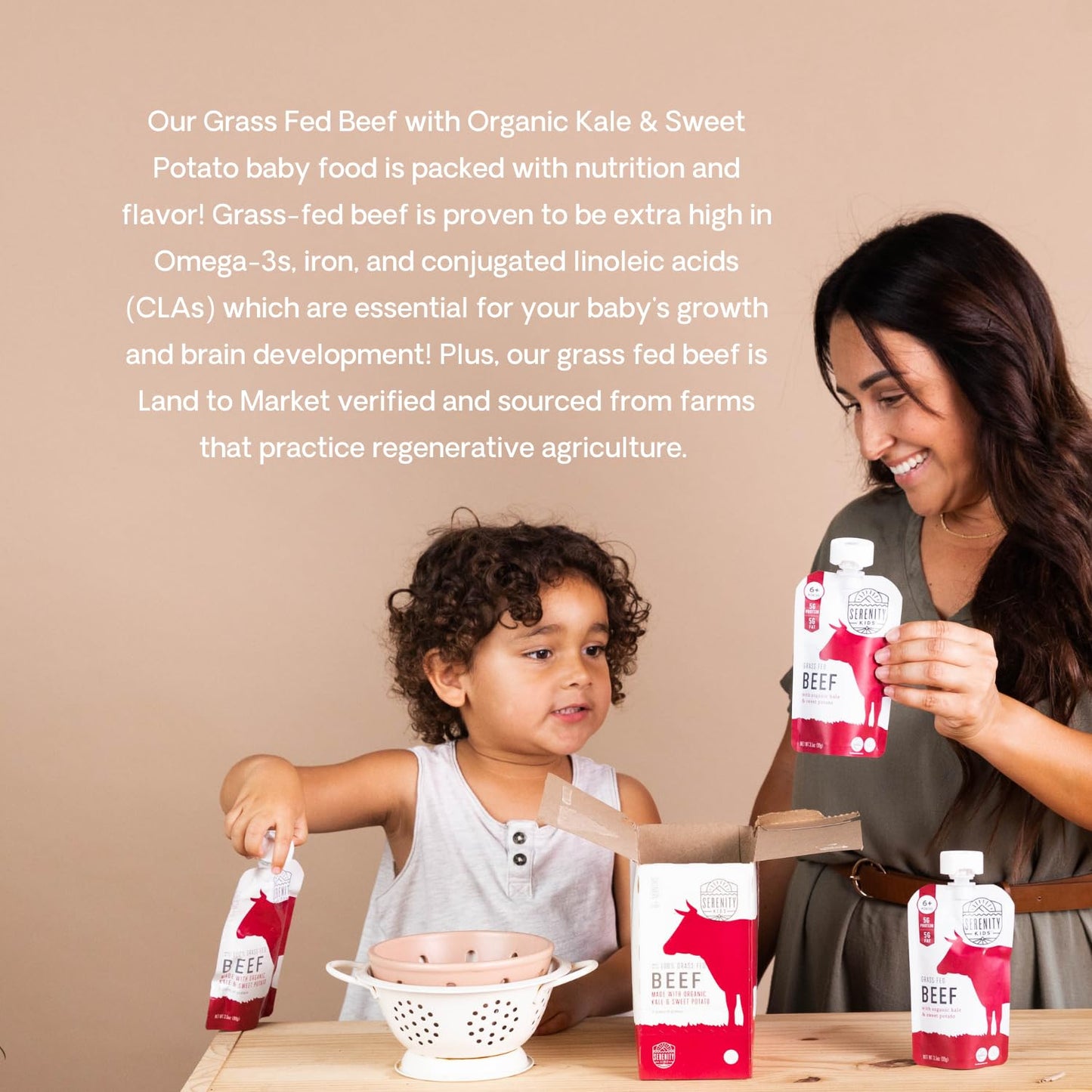 Serenity Kids 7+ Months World Explorers Baby Food Pouches Puree Made With Ethically Sourced Meats & Organic Veggies | 3.5 Ounce BPA-Free Pouch | Beef Chimichurri | 6 Count