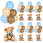 4 Sets Balloon Stand Kit for Table Bear Baby Shower Tables Centerpieces with Balloon Boy Baby Shower Decorations for Bear Theme Gender Reveal Birthday Party Table Decorations Supplies (Brown Bear, 4)