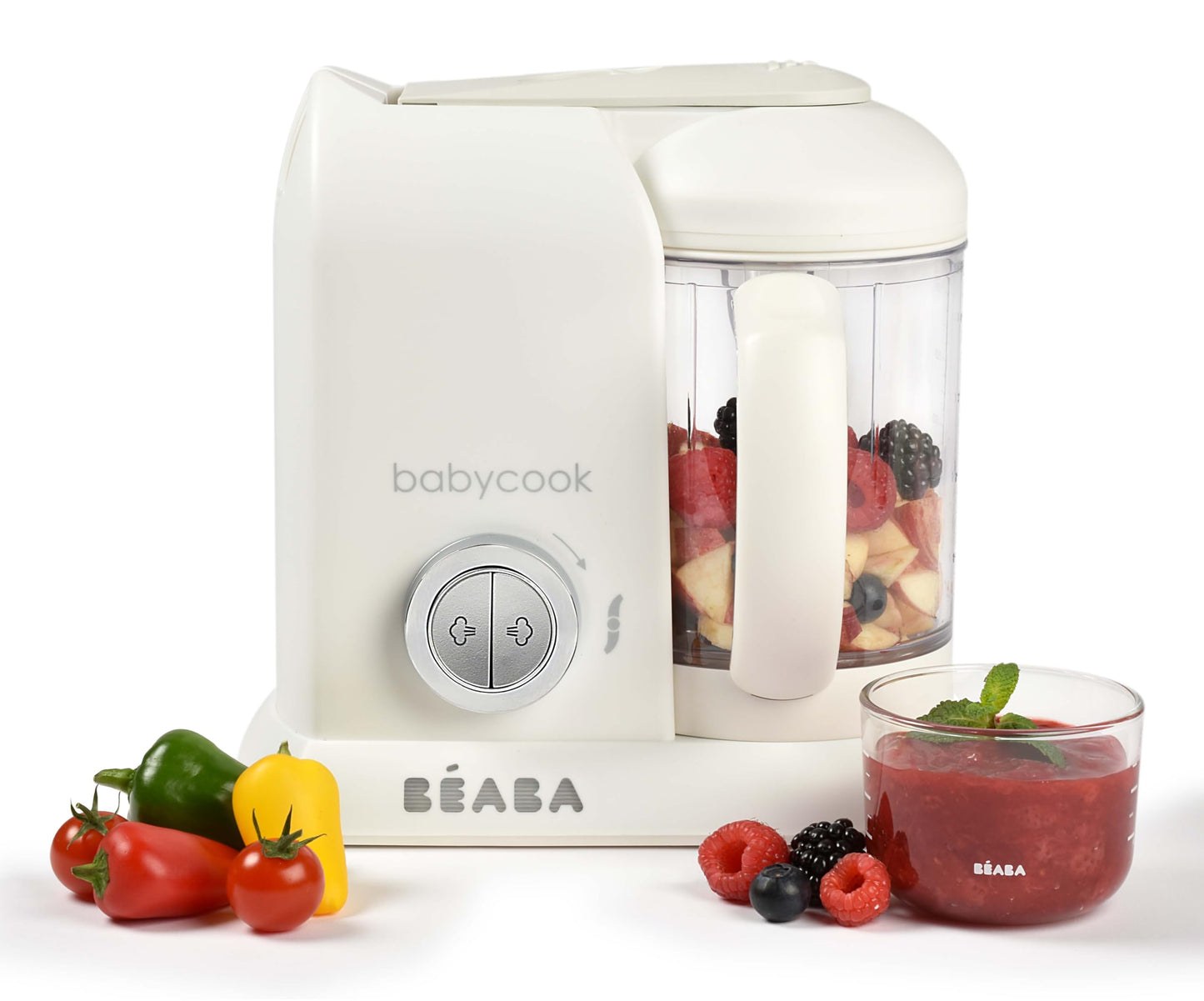 BEABA Babycook Solo 4 in 1 Baby Food Maker, Puree Steamer and Blender for Purees, Grinder with Auto Steam Cooking, Lrg Capacity 4.5 Cups 27 Servings in 20 Mins, Rose Gold