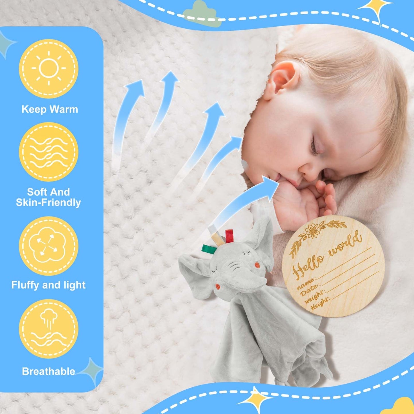 Baby Boy Gifts for Baby Shower, 10Pcs Newborn Baby Shower Boy Gift, Premium & Exquisite Welcome Baby Gift Basket Set Baby Boy Shower Gifts, Baby Boy Gift Basket Set & Baby Boy Gifts Set