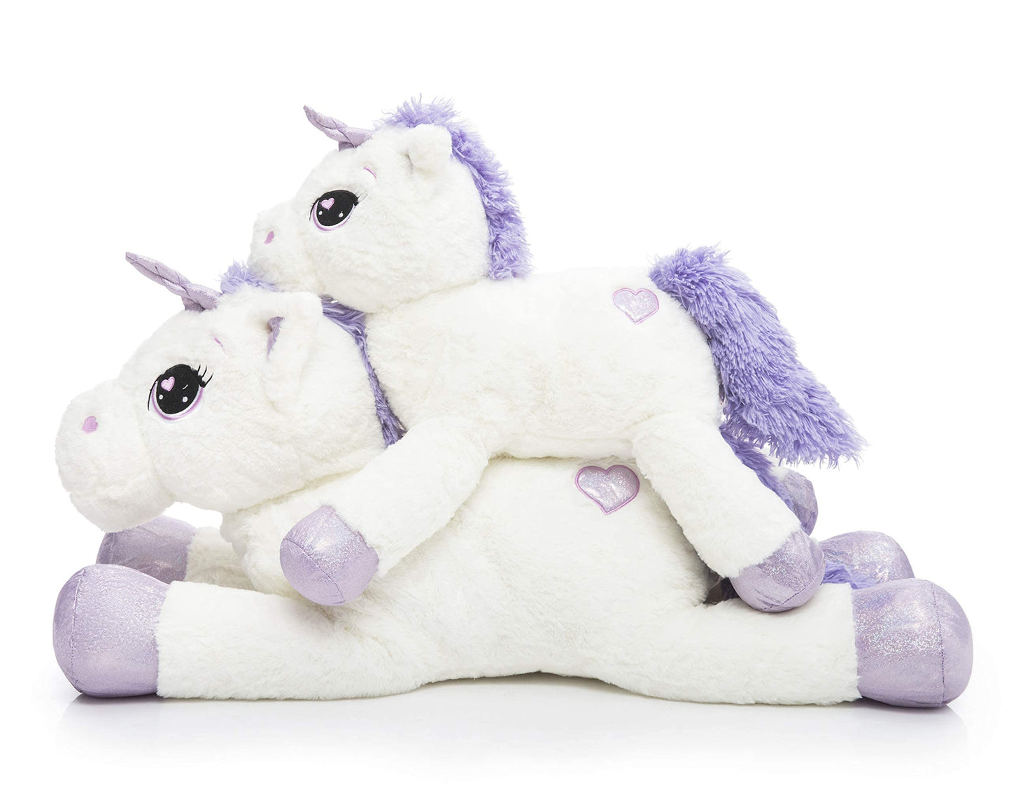 43" Giant Unicorn Stuffed Animal, Unicorn Plush Pillow Toys Big Plushy Fluffy, Gift for Girls Kids Boys Girlfriend, White & Purple