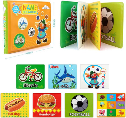 Baby Bath Toys, Nontoxic Bath Books for Babies Bath Time, Bathtub Toys for Toddlers 6 to 12 18 Months, Soft Educational Bath Toys for 1-3 Year Old Girls Boys(Pack of 3)