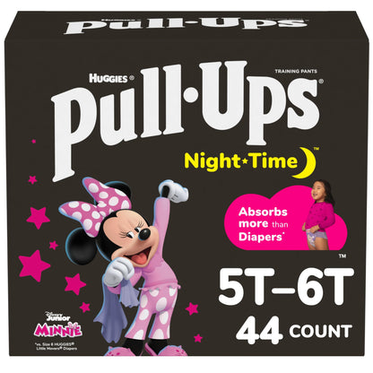 Pull-Ups Girls' Nighttime Potty Training Pants, Training Underwear, 2T-3T (16-34 lbs), 68 Ct, Packaging May Vary