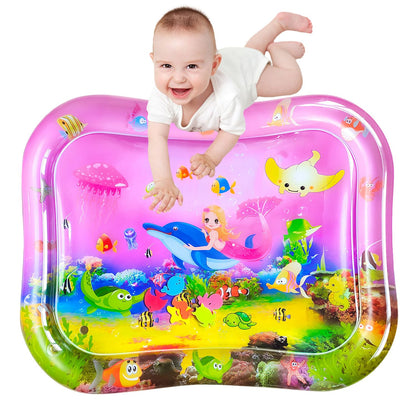 ZHUYNXIR Extra Big Infant Toys, Tummy time mats,Tummy time Toys, Baby Pink Water Play mat, Fun Early Development Activity Play Center for Newborn, Pink 39.5x31.5 in.