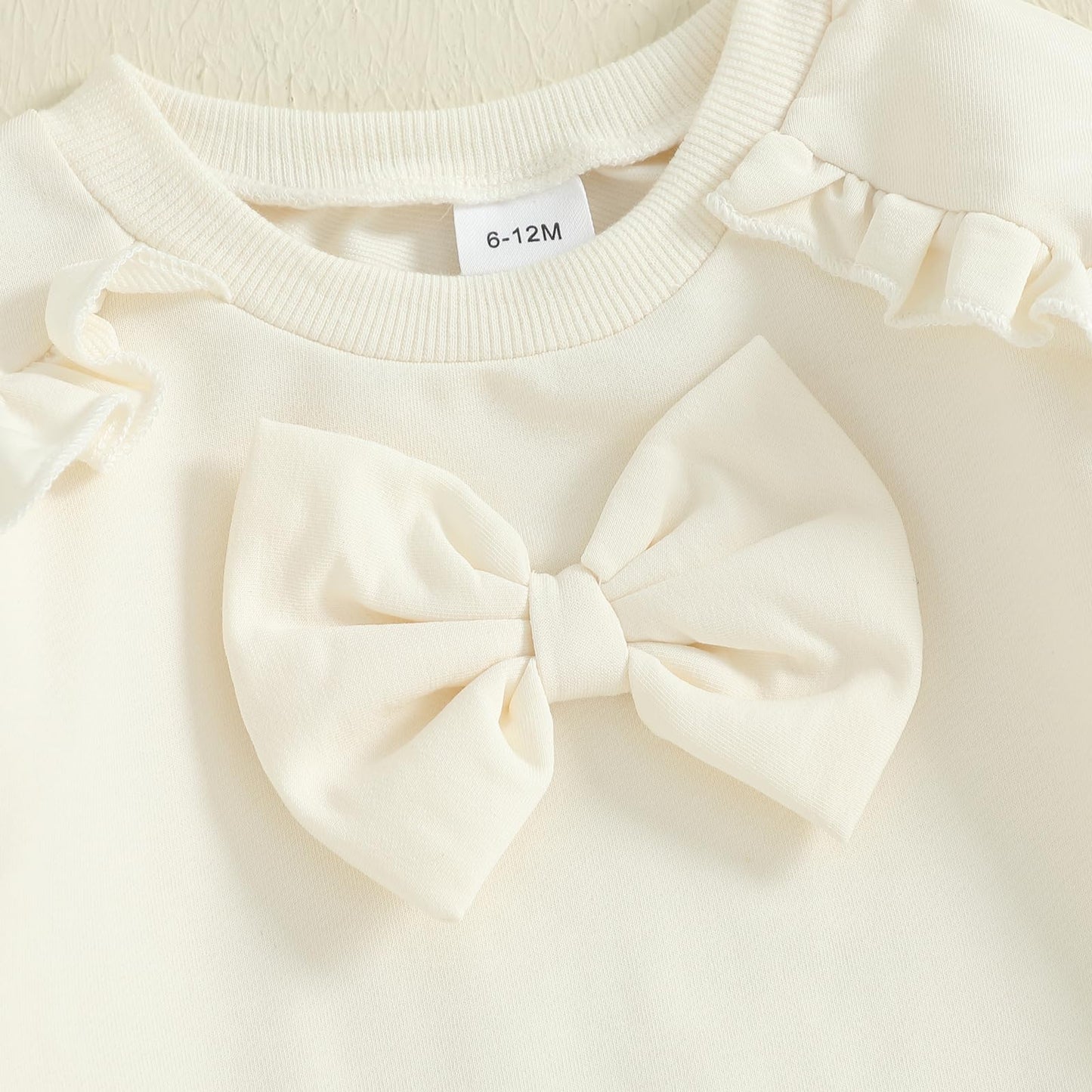 Kupretty Baby Girl Clothes Toddler Fall Winter Outfit Ruffles Crewneck Bow Pullover Sweatshirt + Joggers Pants Set