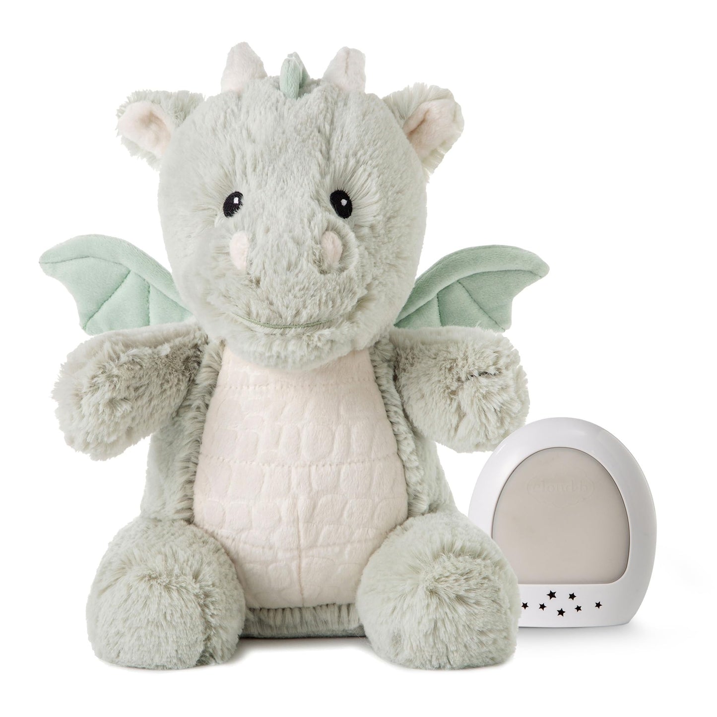 Cloud b Sound Machine with White Noise Soothing Sounds | Cuddly Stuffed Animal & Nomadic Nightlight | Record Parent Voice | Adjustable Settings & Auto-Shutoff | LoveLight™ Buddies - Drake The Dragon™