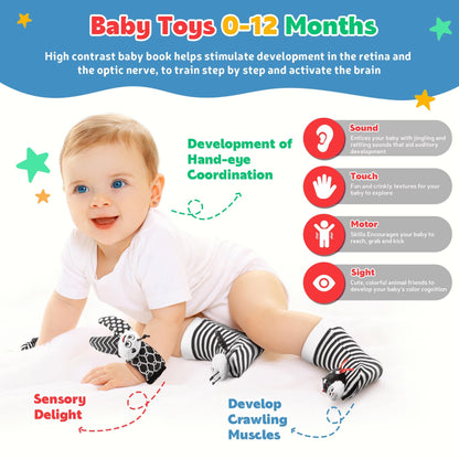 Baby Rattles 0-6 Months: Baby Toys Baby Essentials Rattles for Babies 6-12 Months Infant Toys 0-3 Months Newborn Toys Wrist Rattle Socks - Newborn Essentials Must Haves Gifts for Girl Boy