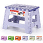 ACSTEP Folding Step Stool 9'' Tall Kids Step Stool Holds Up to 300 lb Plastic Foldable Step Stools for Kids Non-Slip Surface with Carry Handle Collapsible Stool for Home, Outdoor and Indoor(Black)