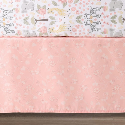 The Peanutshell 3 Piece Baby Crib Bedding Set for Girls - Newborn, Infant & Toddler Nursery Bed Set Decor with Fitted Crib Sheet, Dust Ruffle Comforter - Wildest Dreams