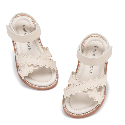 Felix & Flora Toddler Girl Sandals - Little Girl Easter Summer Dress Shoes Lightweight Open Toe Beach Holiday.