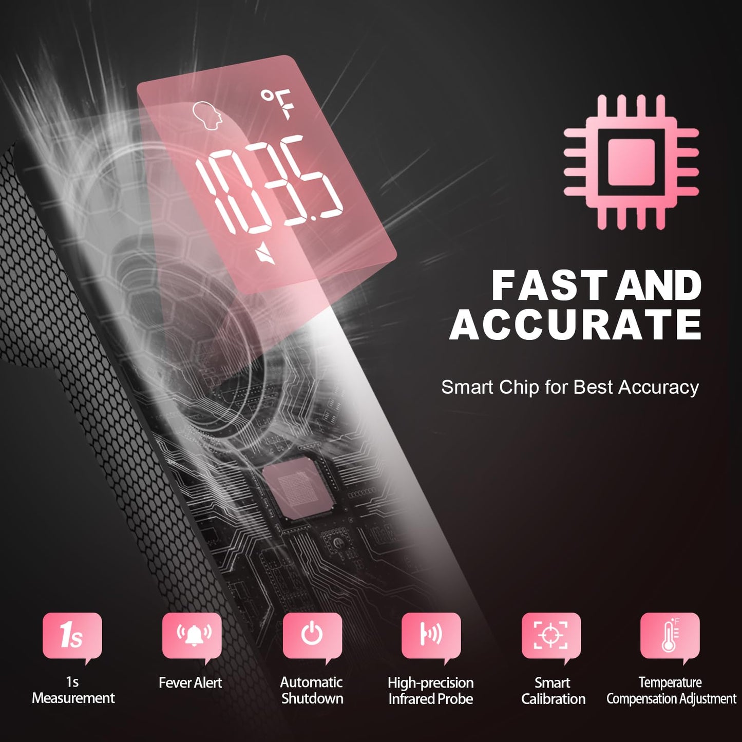 No-Touch Thermometer for Adults and Kids, Accurate Digital Baby Thermometer, FSA HSA Eligible, Fever Alarm & Silent Mode, 2 in 1 Forehead & Object Mode