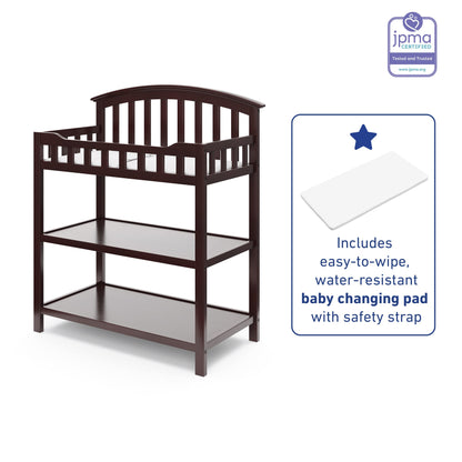 Graco Changing Table with Water-Resistant Changing Pad (White) – GREENGUARD Gold Certified, Multi Storage Nursery Changing Table for Infants and Babies