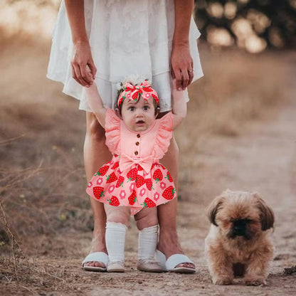 Sinhoon Baby Girl Clothes Newborn Ruffled Sleeveless Romper Floral Dreesy Bodysuit Heaedband 3pcs Baby Girl Summer Clothes