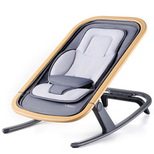 LAREX Baby Bouncer, Portable Bouncer Seat Baby Rocker Chair Infant Bouncy Seat with 3 Point Harness, Infant 2 in 1 Rocker, 0-6 Months up to 20 lbs