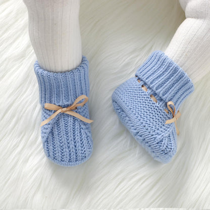 mimixiong Baby Booties Newborn Infant Sock Shoes Hand Knitting Crochet Boy and Girl Cozy Shoes