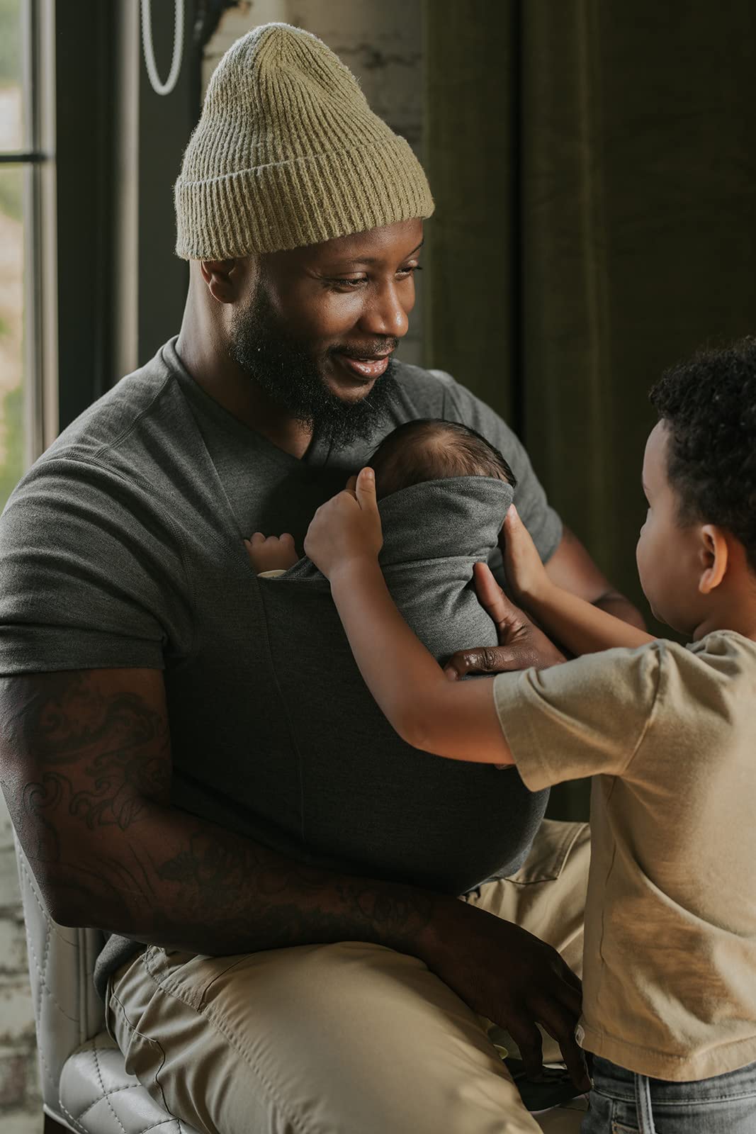 Lalabu The Dad Shirt | Hands-Free Baby Carrier for Dad with Kangaroo Pouch | Engineered for Bonding, Safety, & Comfort for Newborns Up to 15 Lbs. | CPSC Approved