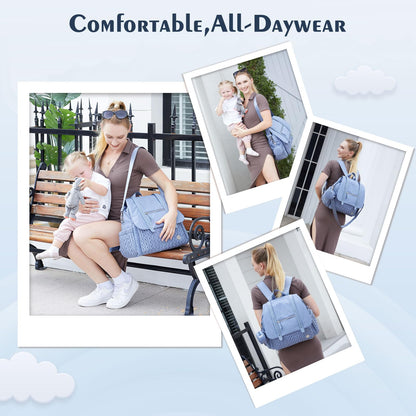 Diaper Bag BackPack Large Capacity Travel Mommy Bag Waterproof and Stylish with Changing Pad Baby Bag for Women and Girls