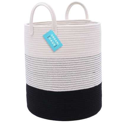OrganiHaus Large Blanket Basket for Living Room 20x13, Rainbow Rope Basket for Classroom Organization, Toy Storage Basket, Woven Kids Laundry Basket, Baby Toy Box, Cute Storage Basket, Nursery Hamper