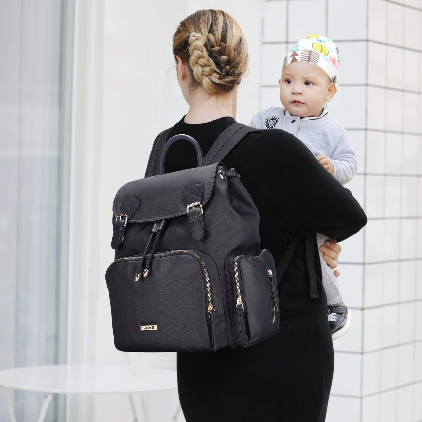 Hafmall Diaper Backpack Diaper Bag with Stroller Hooks, Pañaleras para Bebe, Diaper Backpack for Mom
