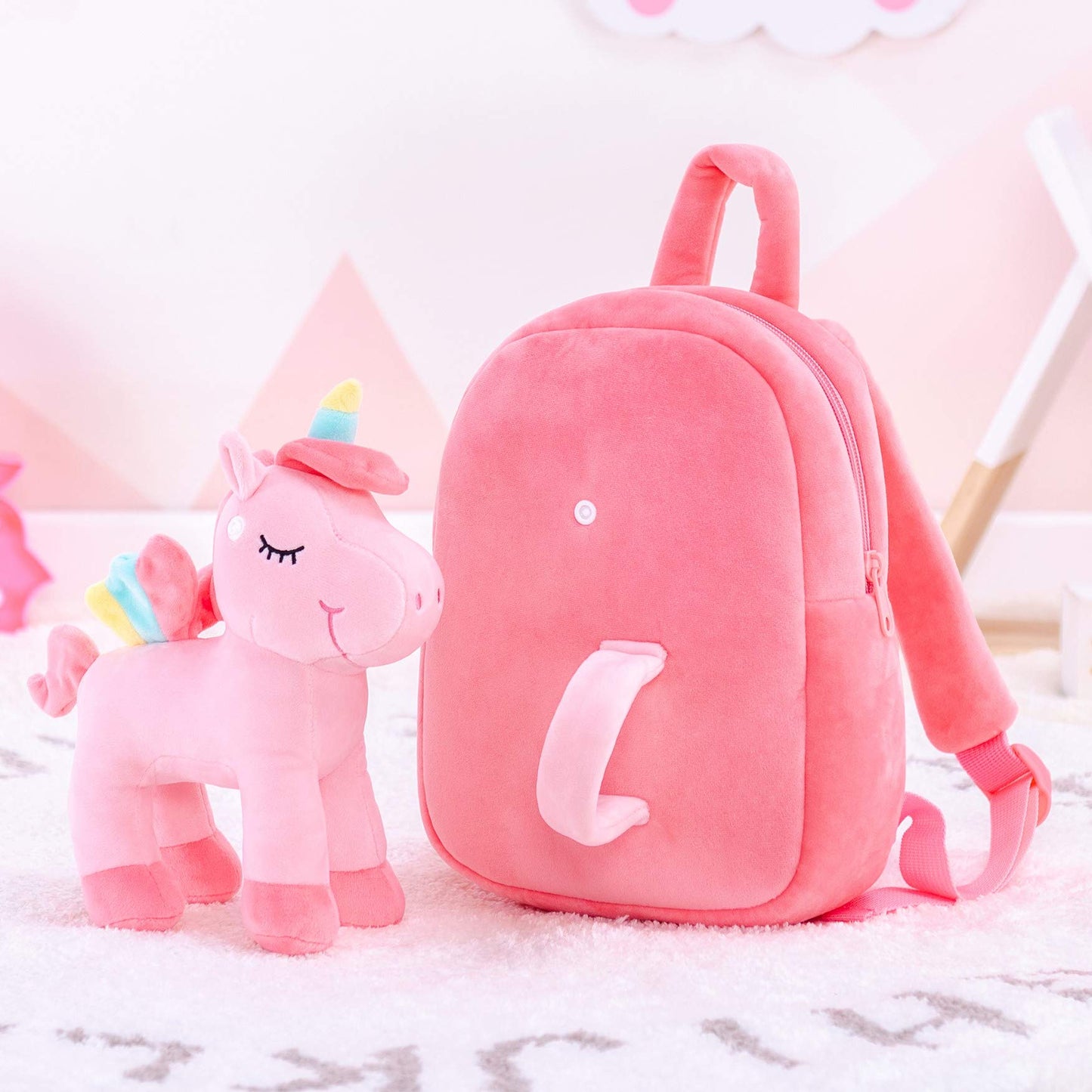 Lazada Girls Backpack with Doll Toddler Toys Baby Girls Gifts Rag Dolls 9.5“