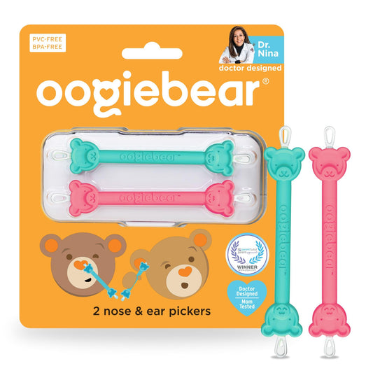 oogiebear: Baby Nose Cleaner & Ear Wax Removal Tool - Safe Booger & Earwax Removal for Newborns, Infants, Toddlers - Dual-Ended - Essential Baby Stuff, Diaper Bag Must-Have, with CASE