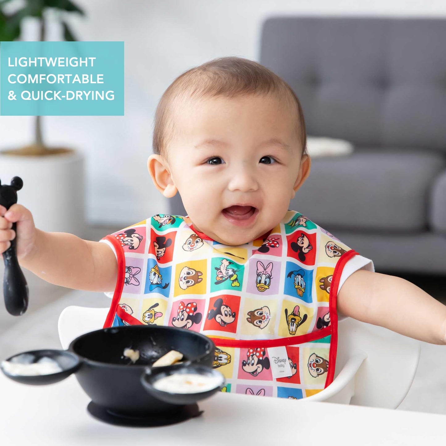Bumkins Disney Bibs for Girl or Boy, SuperBib Baby and Toddler 6-24 Months, Essential Must Have for Eating, Feeding, Baby Led Weaning, Mess Saving Waterproof Soft Fabric, 3-pk Pooh Bear and Friends