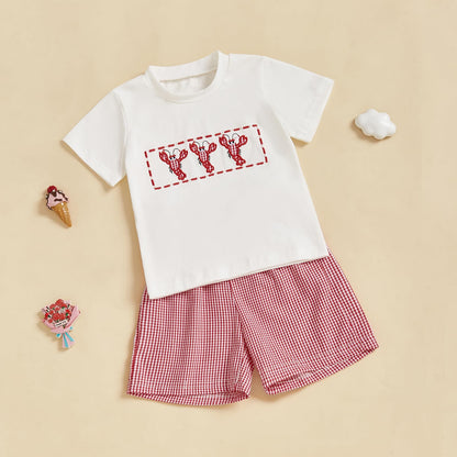 VISGOGO Baby Boy Girls Toddler Summer Outfit Striped T-shirt Toddler Boy Summer Clothes 6 12 18 Months 2 3 4 5 T Short Set