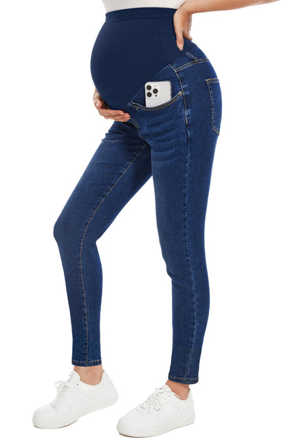 PACBREEZE Women's Maternity Jeans Over Belly Skinny Stretchy Denim Pants Comfy Slim Pregnancy Pants
