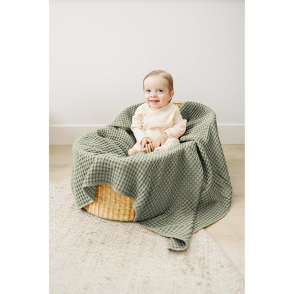 Konssy Waffle Baby Blanket - Soft & Cozy Nursery Swaddle Blanket, Lightweight Toddler Throw for Boys & Girls, Ideal for Wrapping (Oat)