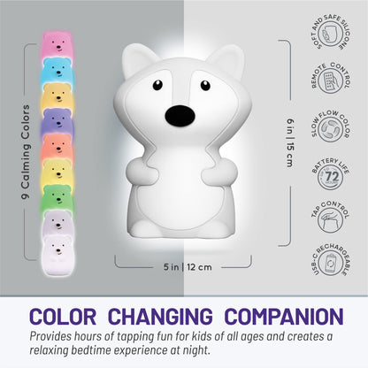 Lumipets Remote Control Silicone Night Light for Kids - Pig Design with 9 Soft Colors & Sleep Timer - Rechargeable, Battery-Operated Lamp for Bedroom | Baby Nursery, Toddler, Girls, Boys