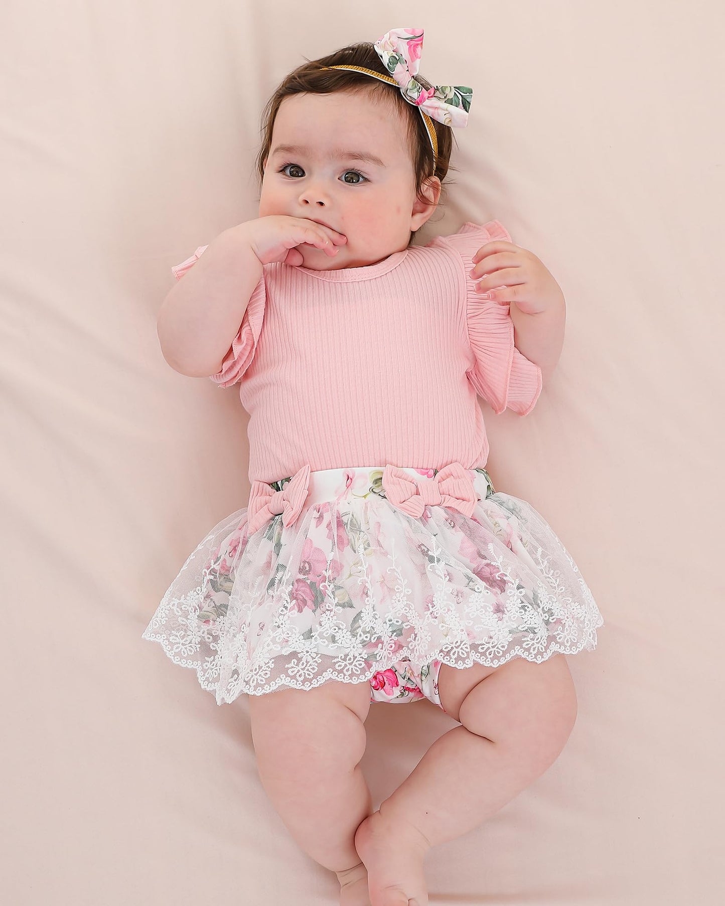 Mioglrie Preemie Clothes Girl Newborn Girl Outfits Infant Baby Girl Clothes Summer Romper Dress Shorts Set