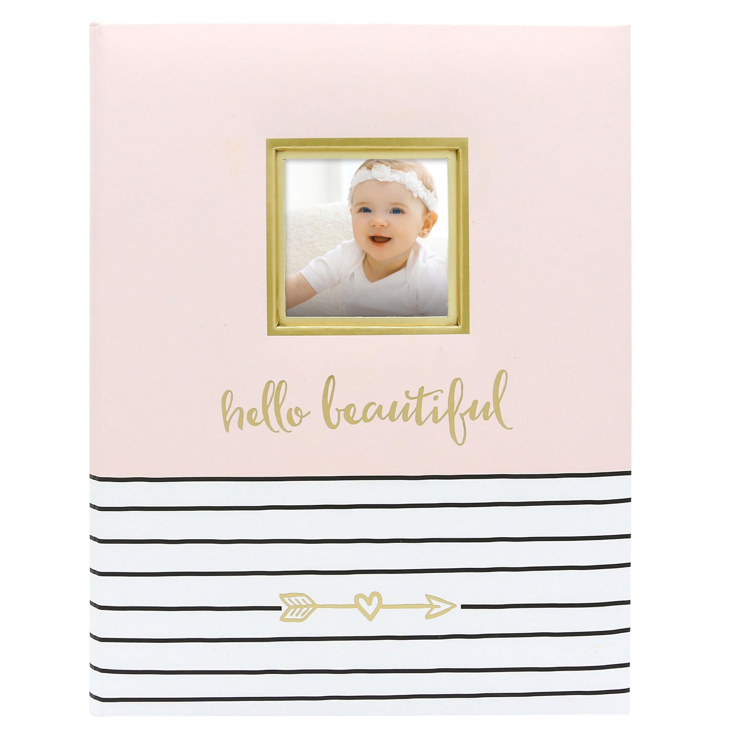 Pearhead Hello Baby First 5 Years Memory Book, Baby Girl Keepsake for New and Expectant Parents, Pregnancy And Milestone Journal, Pink