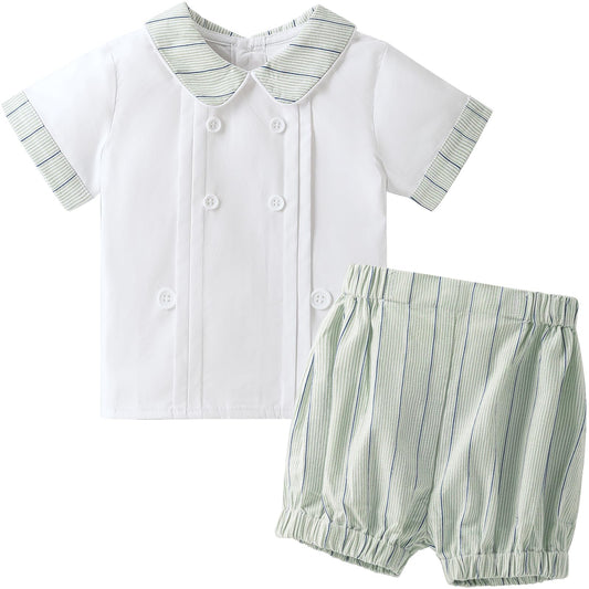 Booulfi Baby Boy Toddler Summer Clothes Wedding Birthday Outfits Suit for Boys T-Shirt and Shorts Set