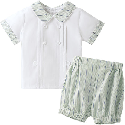 Booulfi Baby Boy Toddler Summer Clothes Wedding Birthday Outfits Suit for Boys T-Shirt and Shorts Set