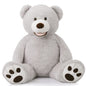 MorisMos Smile Giant Teddy Bear, 51inch Large Stuffed Bears with Big Footprints, Big Stuffed Animals Cuddly Plush Gifts for Girlfriends, Boyfriend, Dark Brown