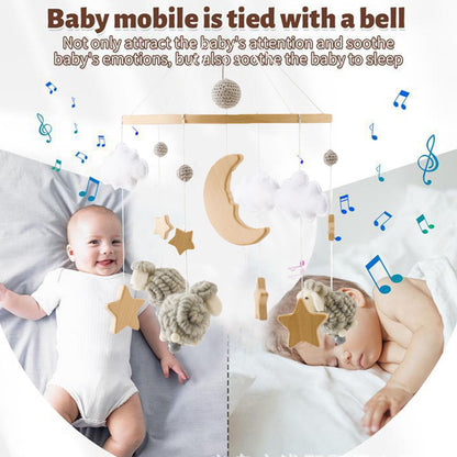 2025 Bohemia Theme Baby Mobile - Mobile for Crib, Crib Mobile for Boys and Girls, Nursery Decor Mobile, Clouds Moon Sheep Pendant Nursery Decor (Beige)