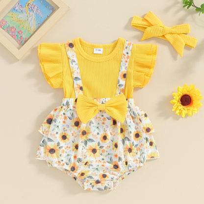 Baby Girls Summer Denim Romper Clothes Dress Newborn Onesie Sunsuit 3 6 9 12 18 Months One-Piece Jumpsuits Outfits
