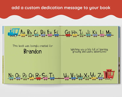 The ABC Train - ABC Book - Alphabet Learning for Toddlers 1-3 - Personalized Children's Book