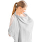 Konssy Muslin Nursing Cover for Baby Breastfeeding, Breathable 100% Cotton Breastfeeding Cover with Rigid Hoop for Mother Nursing Apron, Multi-use Carseat Canopy (Summer Wheat)