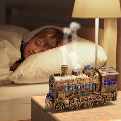 Humidifiers for Bedroom, Cool Quiet Steam Train Looking Mist Air Humidifier Diffuser for Home Baby Nursery & Plants and Auto Shut-off & No Remote Included. (Black)